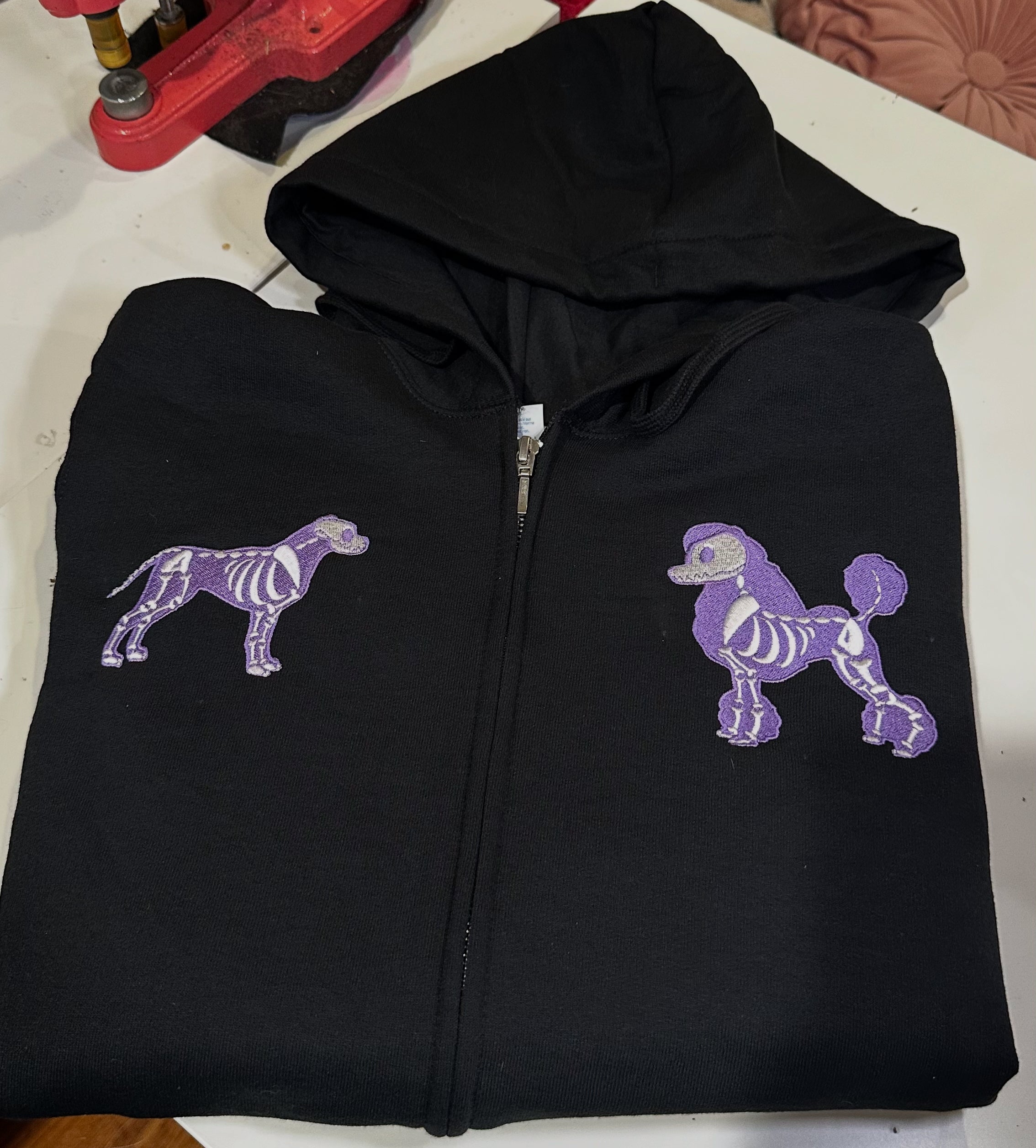 Custom Skeleton pet Zip up Hoodie