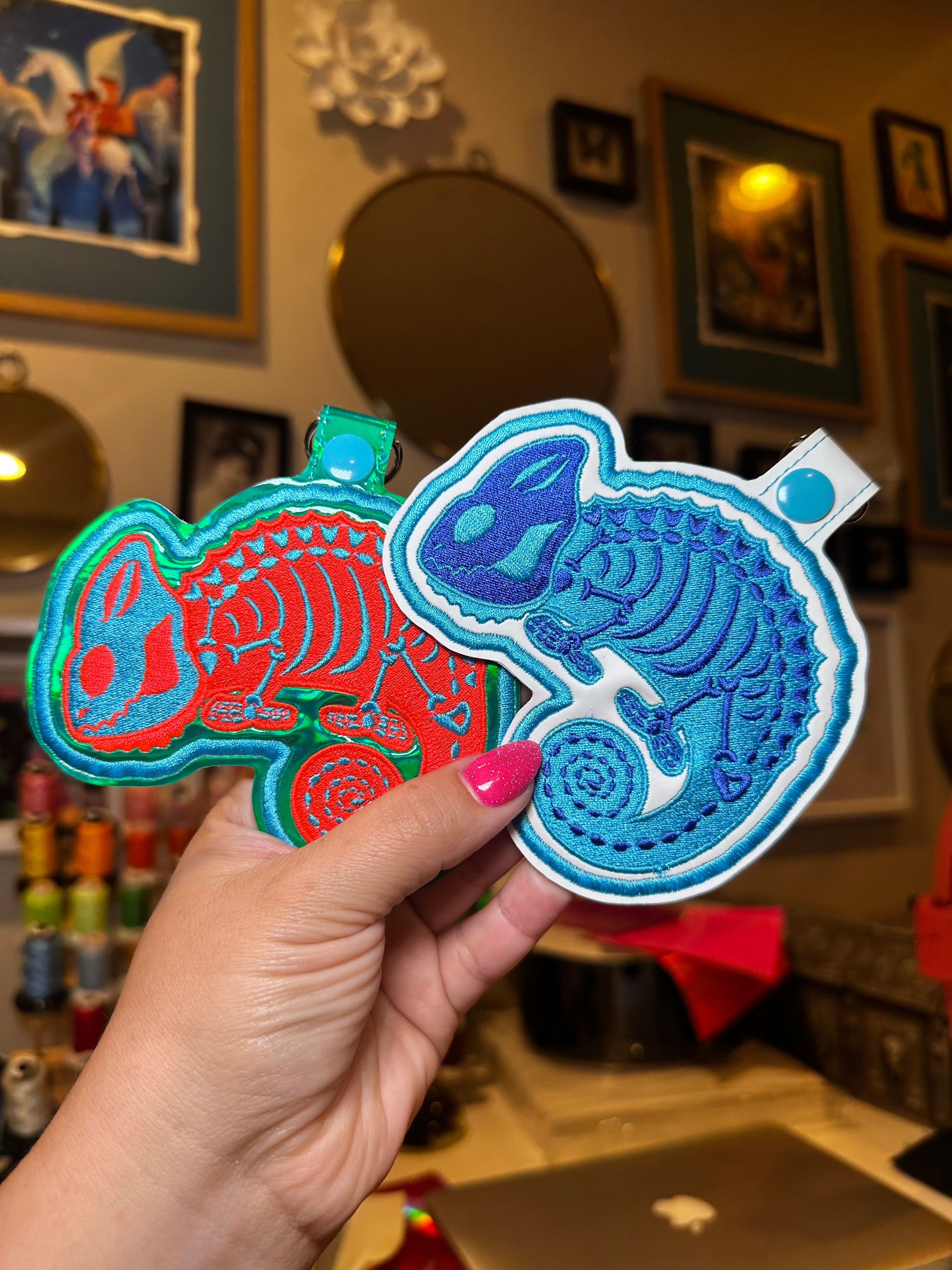 Customizable Skeleton Reptile Badge