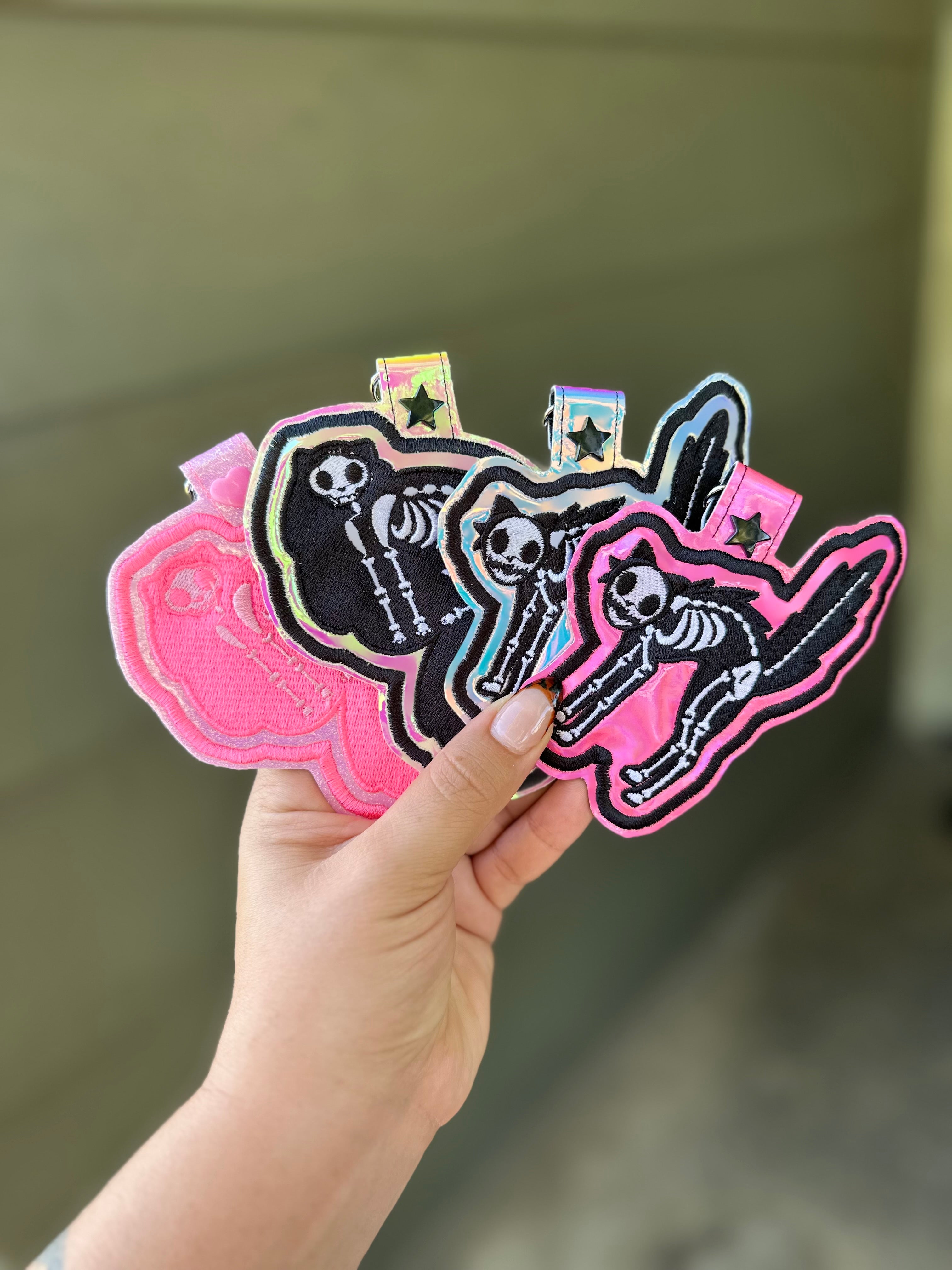 Customizable Skeleton Cat Badge