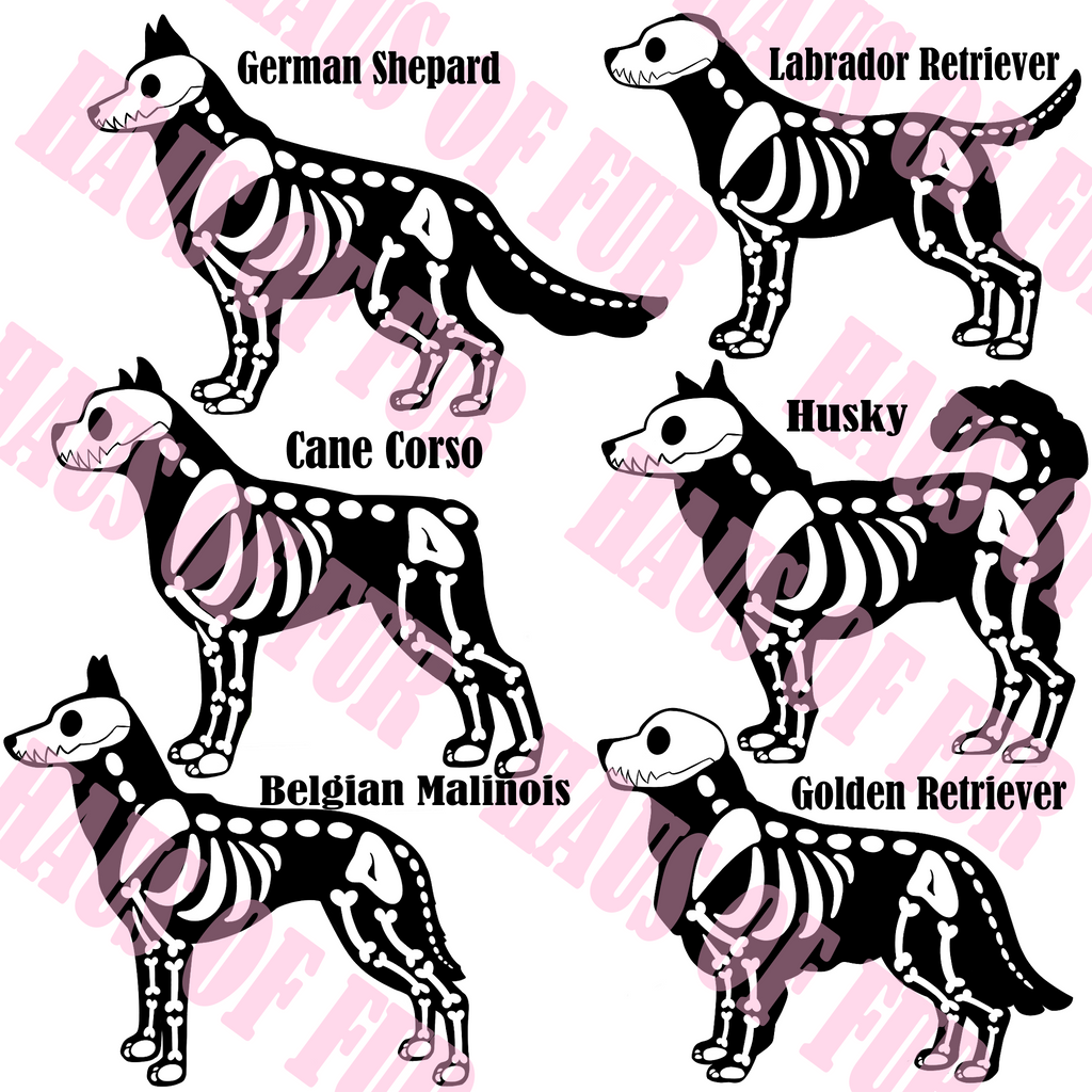 Customizable Skeleton Dog Badge