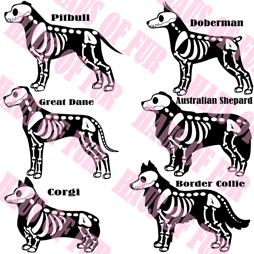 Customizable Skeleton Dog Badge