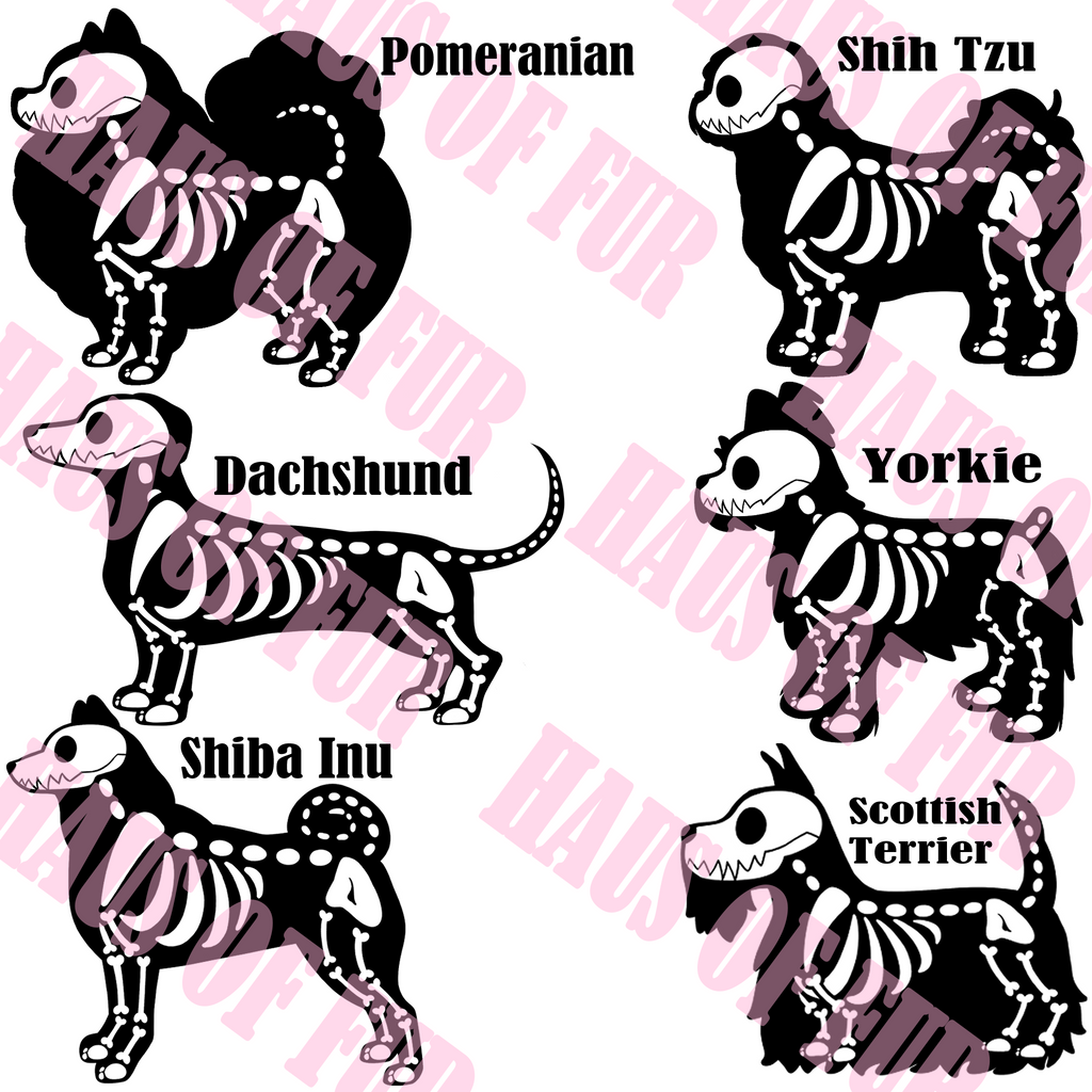 Customizable Skeleton Dog Badge