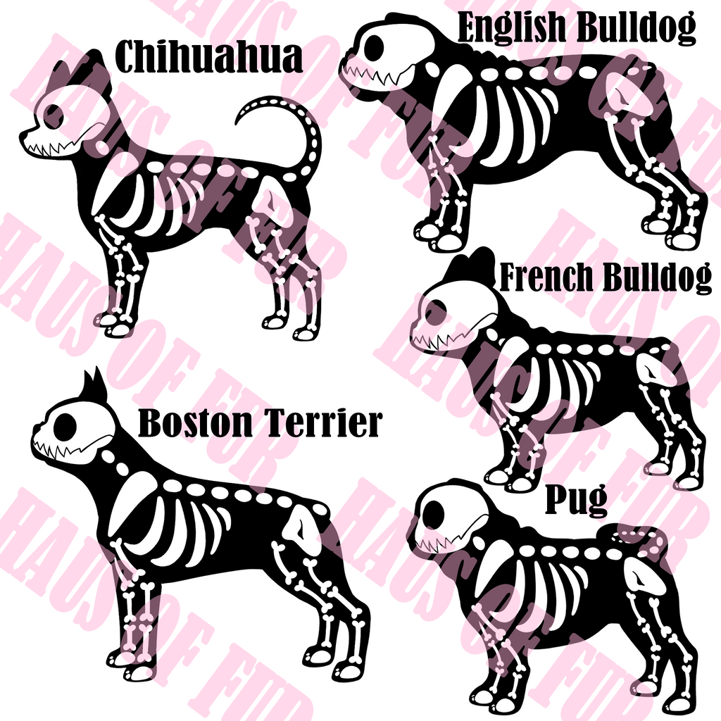 Customizable Skeleton Dog Badge