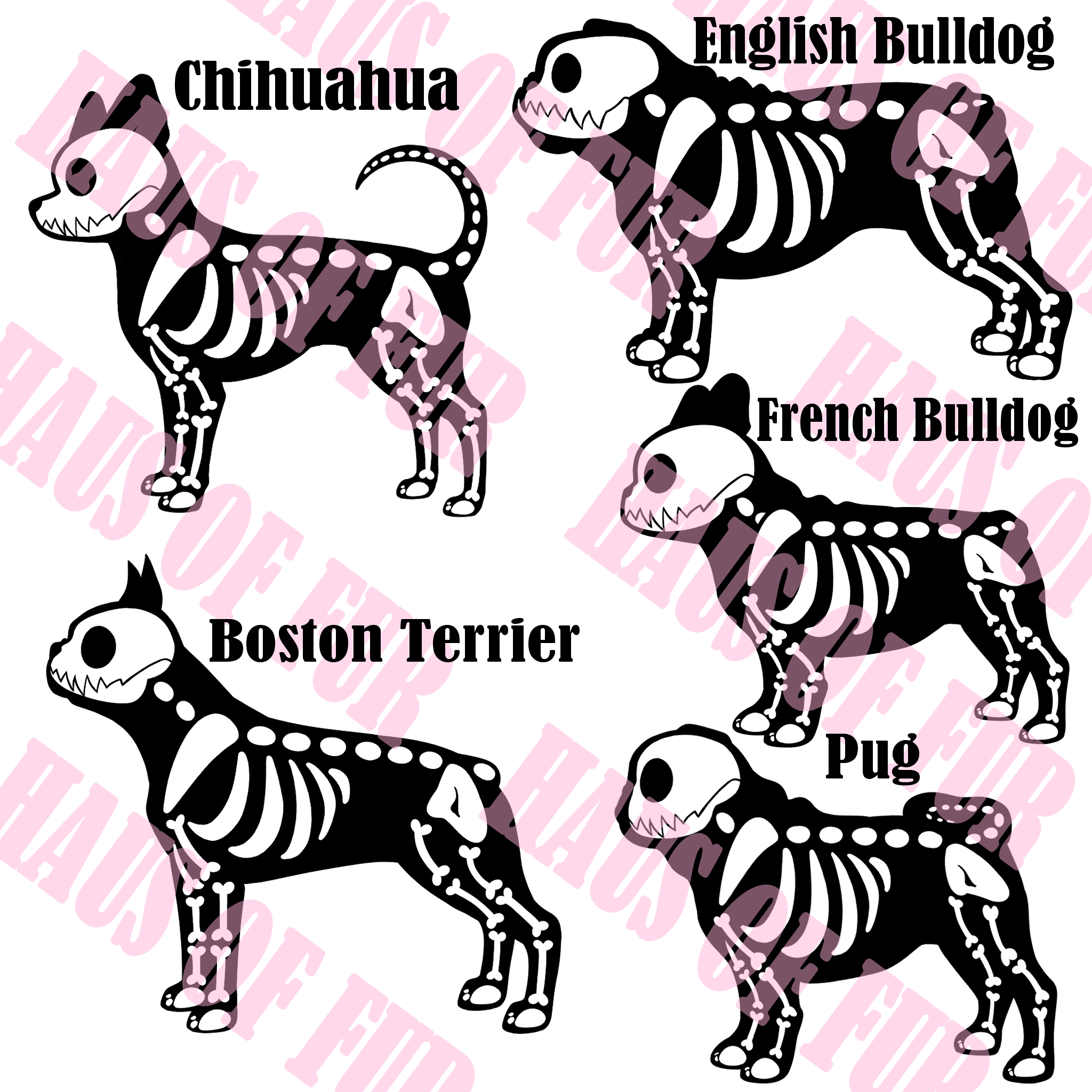 Customizable Skeleton Dog Badge