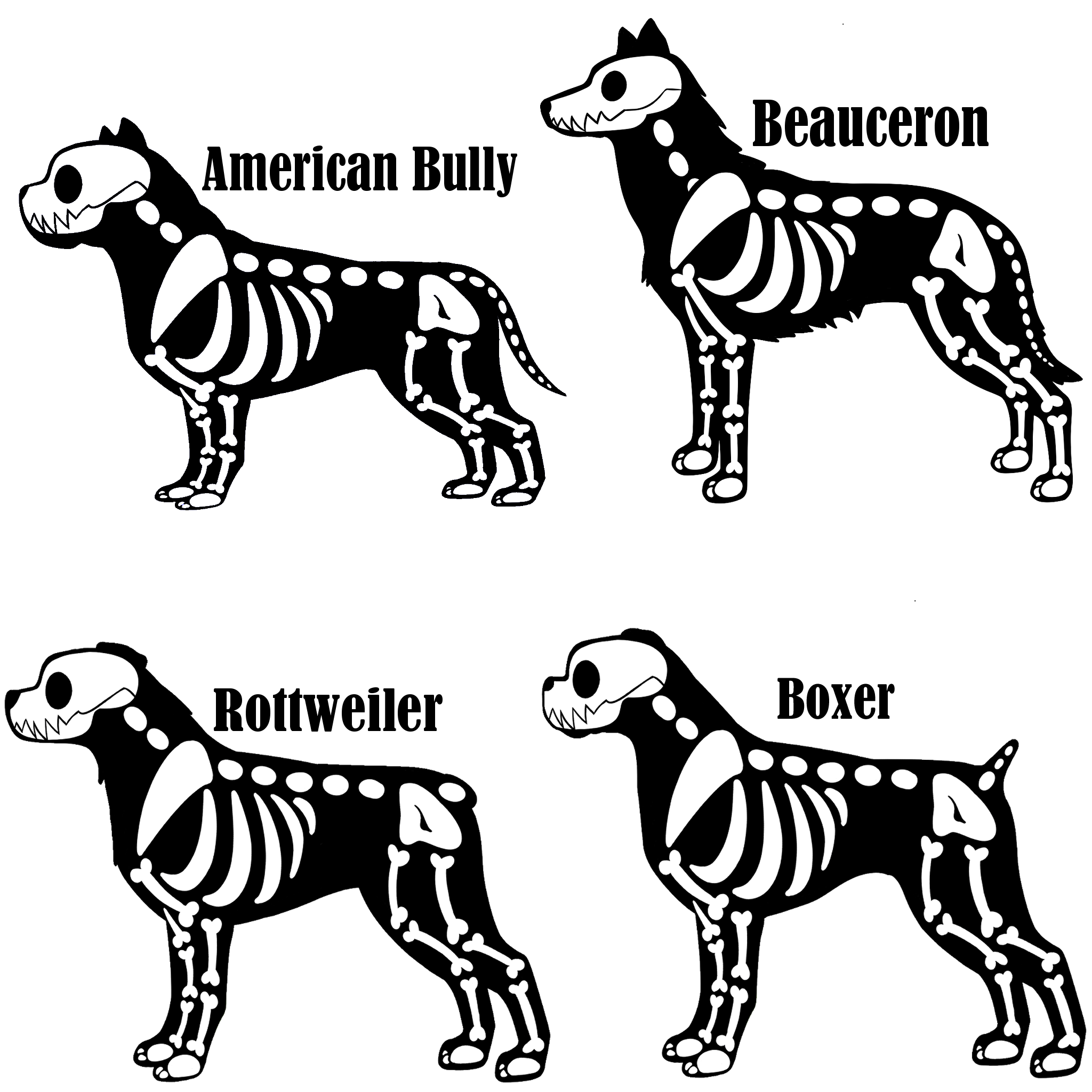 Customizable Skeleton Dog Badge