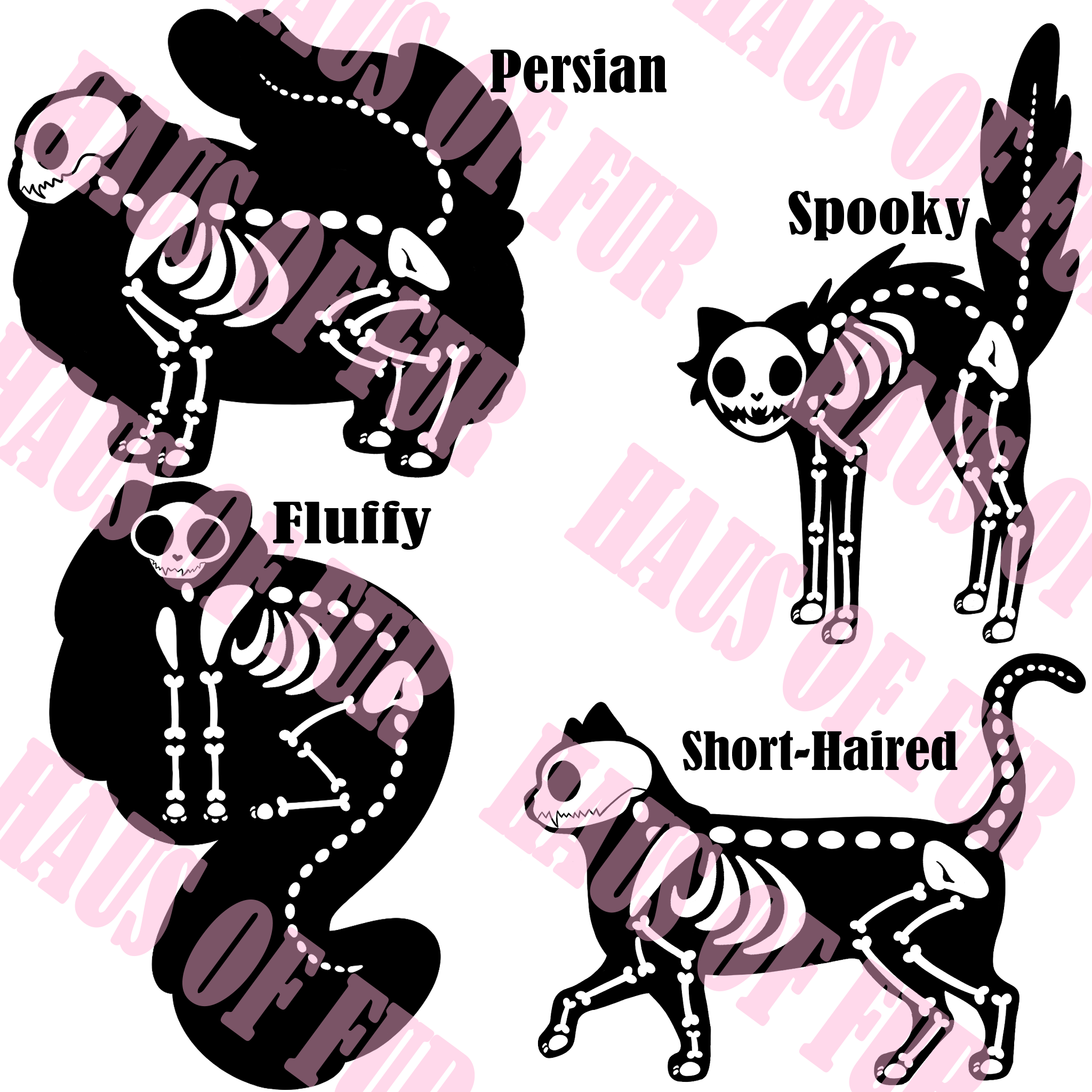 Customizable Skeleton Cat Badge