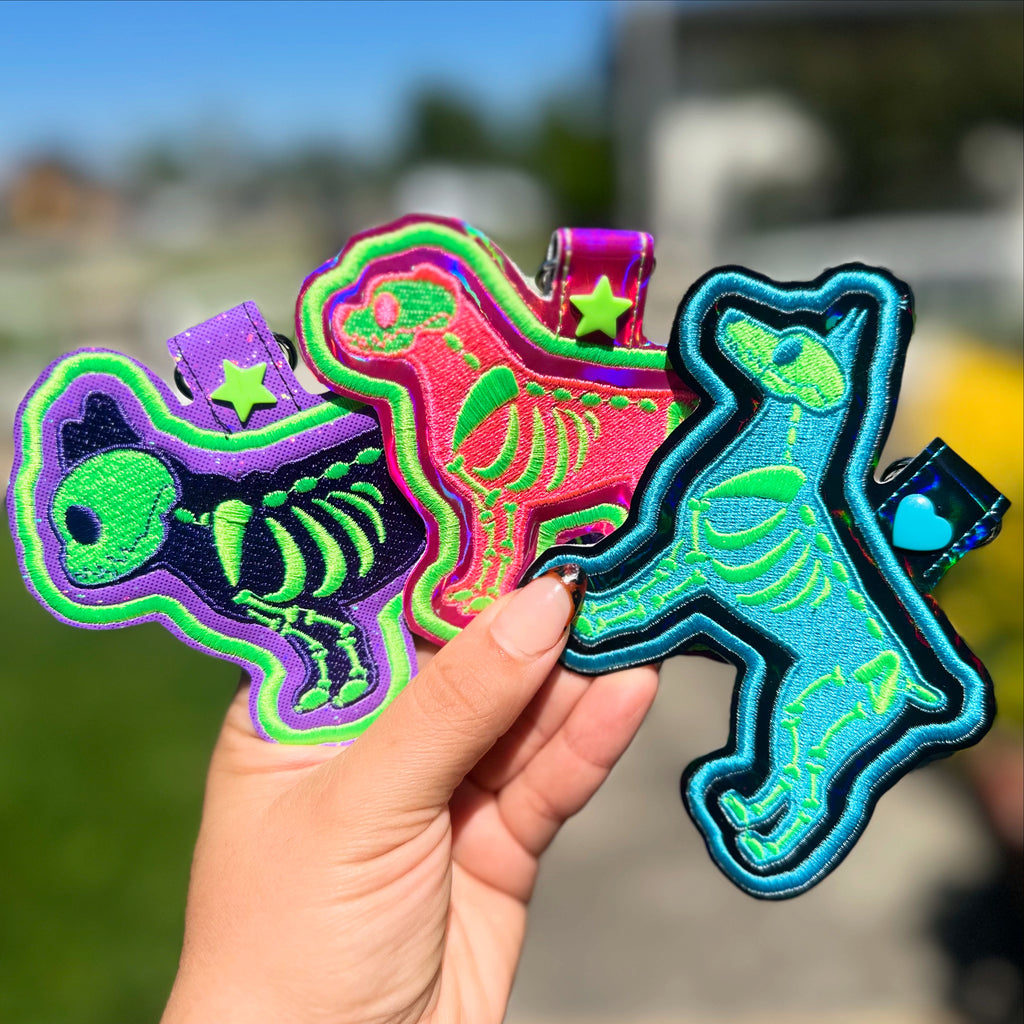 Customizable Skeleton Dog Badge